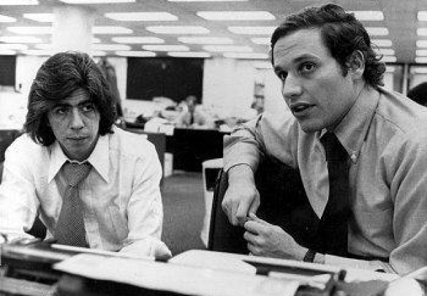 Bob Woodward şi Carl Bernstein în redacţia The Washington Post