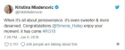 Kristina Mladenovic, pe Twitter