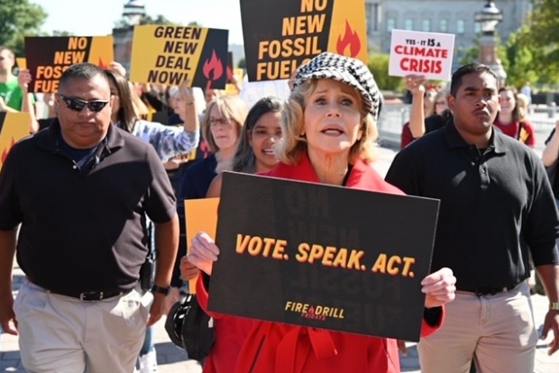 Jane Fonda, la protestele față de schimbările climatice