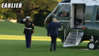 Donald Trump îndreptându-se spre Marine One