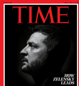 Coperta revistei Time, dedicată președintelui Zelenski 