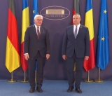 Întâmpinarea președintelui Republicii Federale Germania, Frank-Walter Steinmeier, de către prim-ministrul României, Nicolae-Ionel Ciucă
