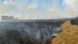 Incendiu de vegetație uscată în zona Poligonului Babadag