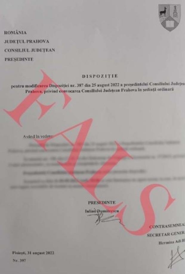 Document fals în Prahova