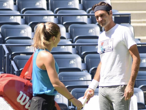 Simona Halep și Roger Federer