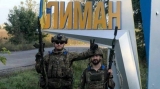 Soldați ucraineni, la eliberarea localității Liman