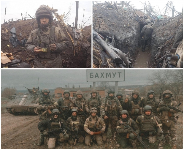 Soldați ucraineni pe frontul din Bahmut