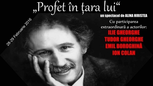 „Profet în ţara lui”, un spectacol de poezie şi muzică pe texte de Marin Sorescu