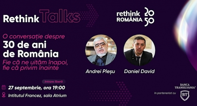 „O conversație despre 30 de ani de România”, între Andrei Pleșu și Daniel David, miercuri, în direct, la TVR Cultural 