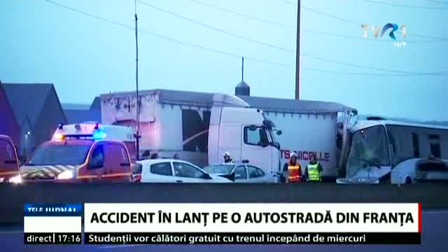Accident în lanț pe o autostradă din Franța