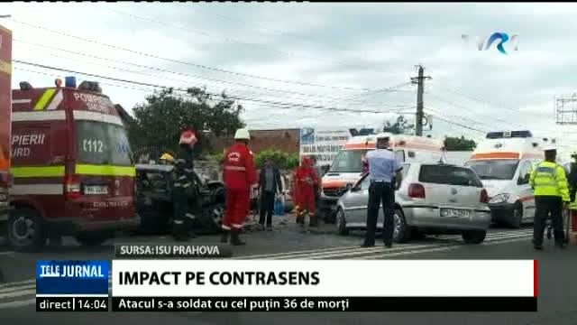 Impact pe contrasens la Bărcănești 