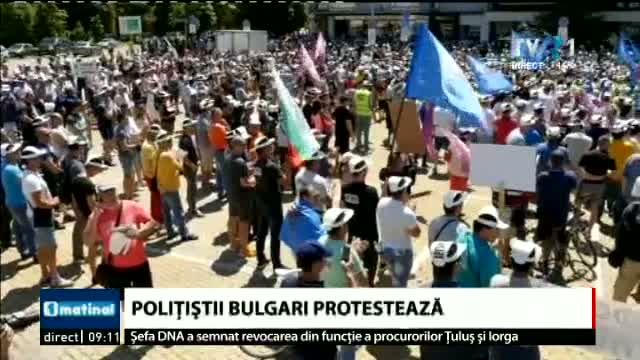 Politistii bulgari protestează