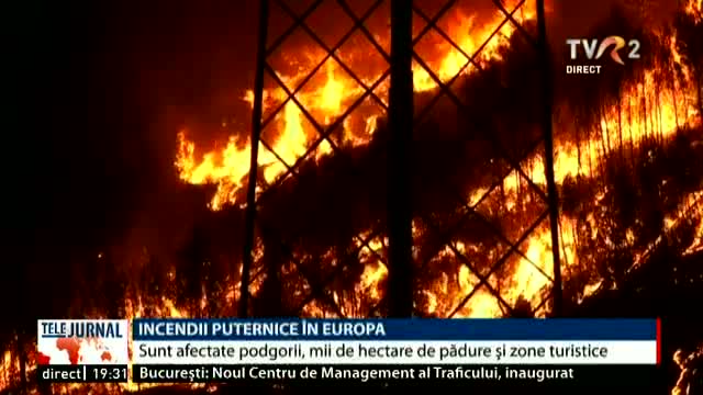 Incendii puternice în Europa 