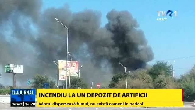Incendiu la un depozit de artificii din Constanța 