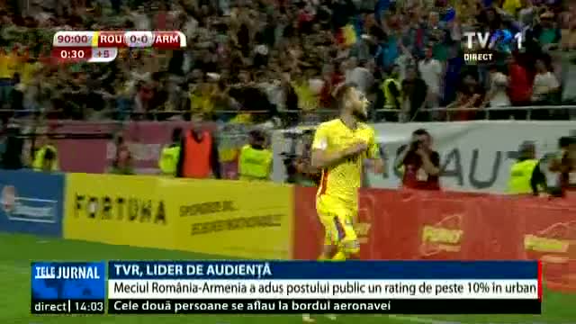 TVR, lider de audiență la meciul România - Armenia