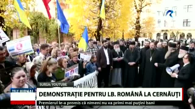 Demonstrație pentru limba română la Cernăuți