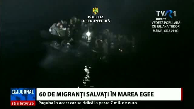 60 de migranți salvați în Marea Egee