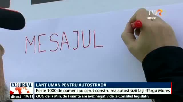 Lanț uman pentru Autostrada Iași - Tîrgu Mureș 