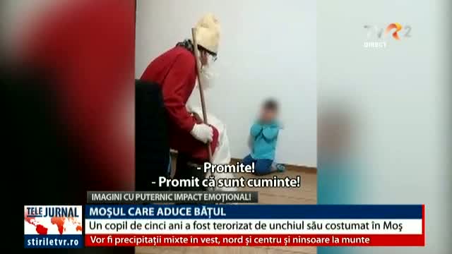 Copil terorizat de unchiul său, costumat în Moș Crăciun 