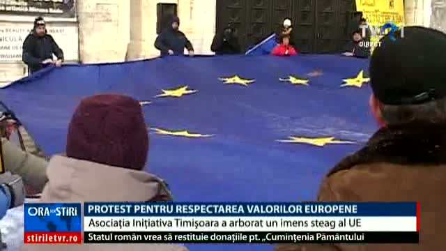 Protest pentru respectarea valorilor europene