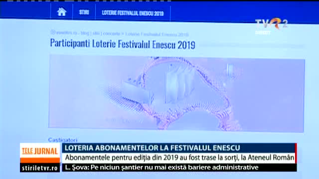 Loteria abonamentelor la Festivalul Enescu