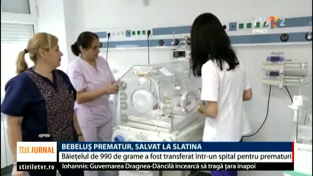 Bebeluș prematur salvat la Slatina