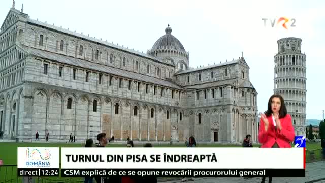 Turnul din Pisa se îndreaptă