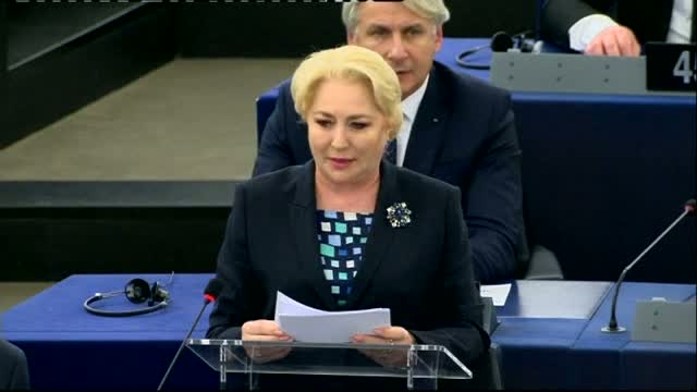 Viorica Dăncilă, discurs în Parlamentul European