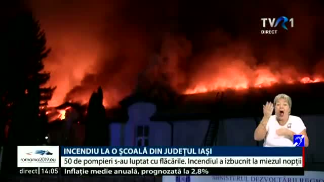 Incendiu într-o școală din Iași