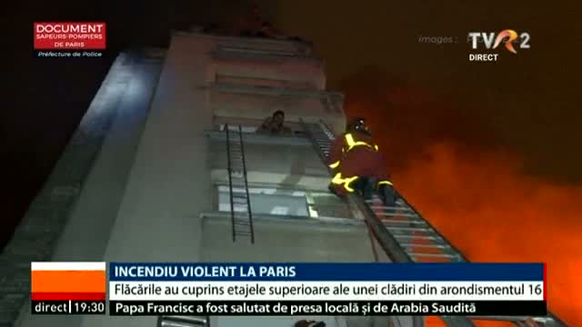 Incendiu violent la Paris