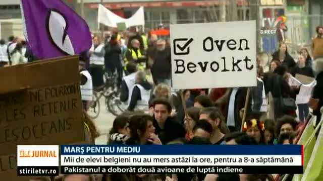 Elevii din Belgia demonstrează pentru mediu 