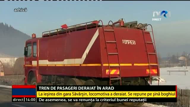 Tren de pasageri deraiat în Arad