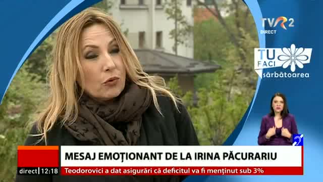 Mesaj emoționant de la Irina Păcurariu