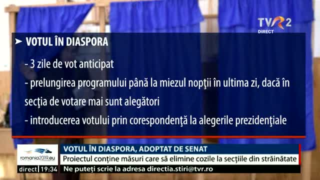 Votul în diaspora, adoptat de Senat