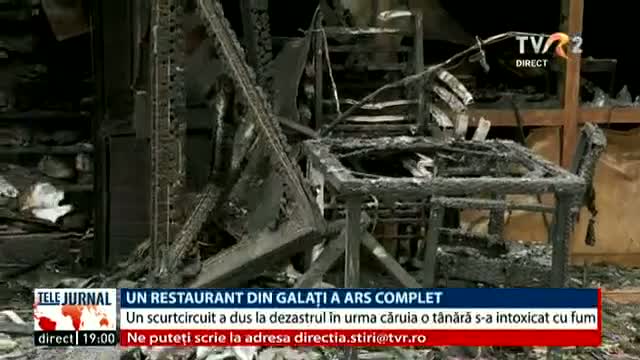 Un restaurant din Galați a ars complet
