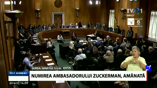 Numirea ambasadorului Zuckerman, amânată