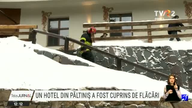 Un hotel din Păltiniș a fost cuprins de flăcări