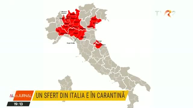 Un sfert din Italia e în carantină