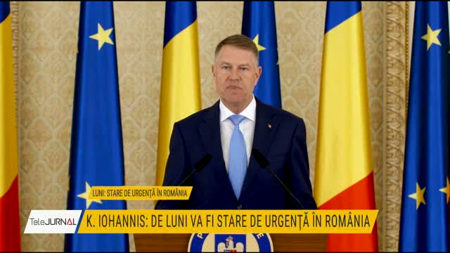 Președintele Klaus Iohannis: Stare de urgență de luni!