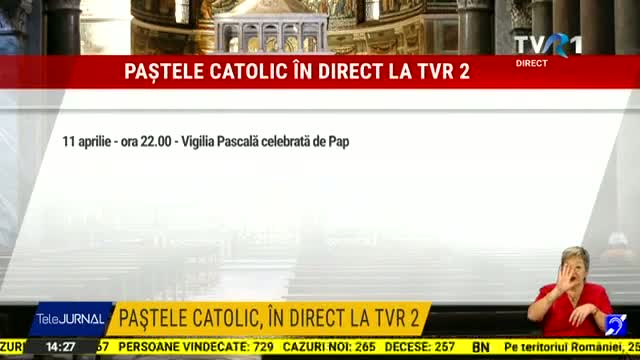 Paștele catolic, la TVR