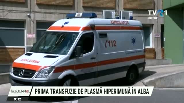 Prima transfuzie de plasmă hiperimună în Alba