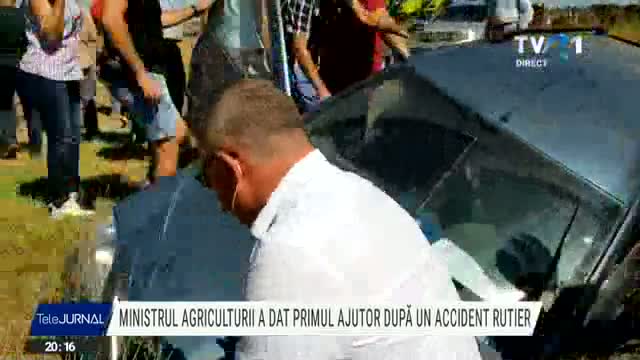 Ministrul Agriculturii, martor la un accident rutier 