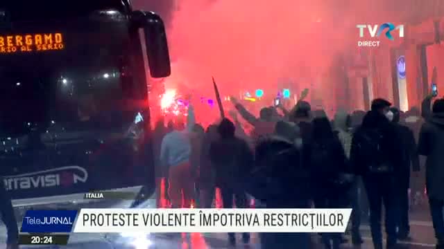 Proteste violente împotriva restricțiilor