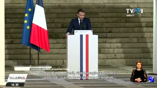 Emmanuel Macron, omagiu profesorului ucis