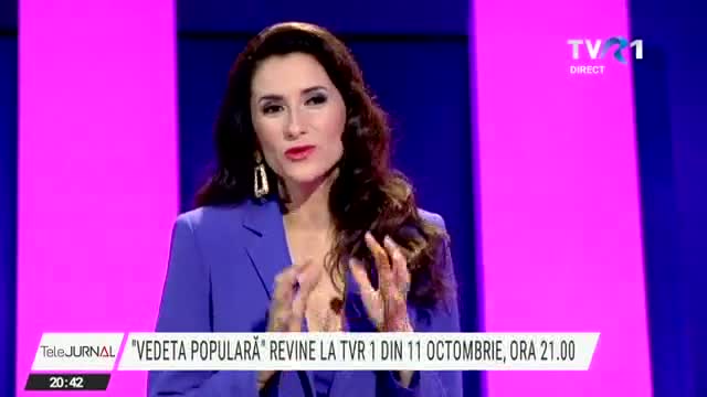 Emisiunea "Vedeta populară" revine la TVR 1 din 11 octombrie, ora 21