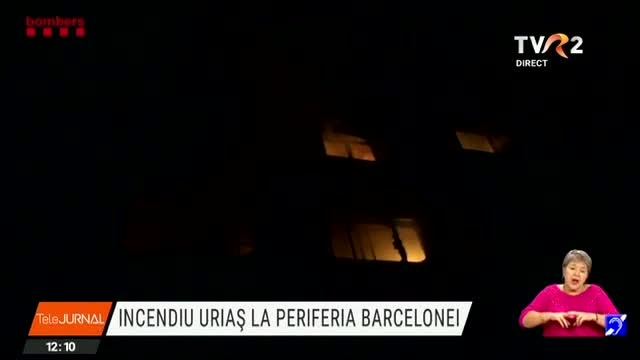 Incendiu uriaș la periferia orașului Barcelona 