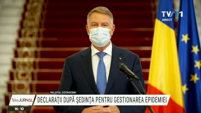 Klaus Iohannis, declarații după ședința pentru gestionarea pandemiei