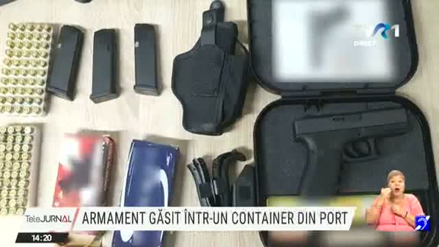 Armament gasit in container