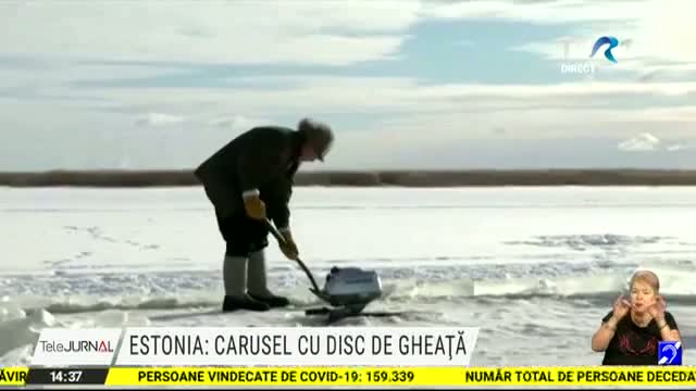 Carusel cu disc de gheață în Estonia