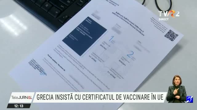 Grecia insistă cu certificatul de vaccinare în UE